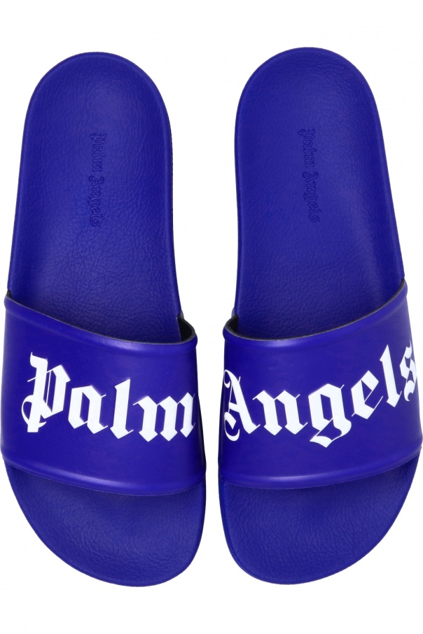 Navy blue Logo slides Palm Angels IetpShops Denmark zapatillas